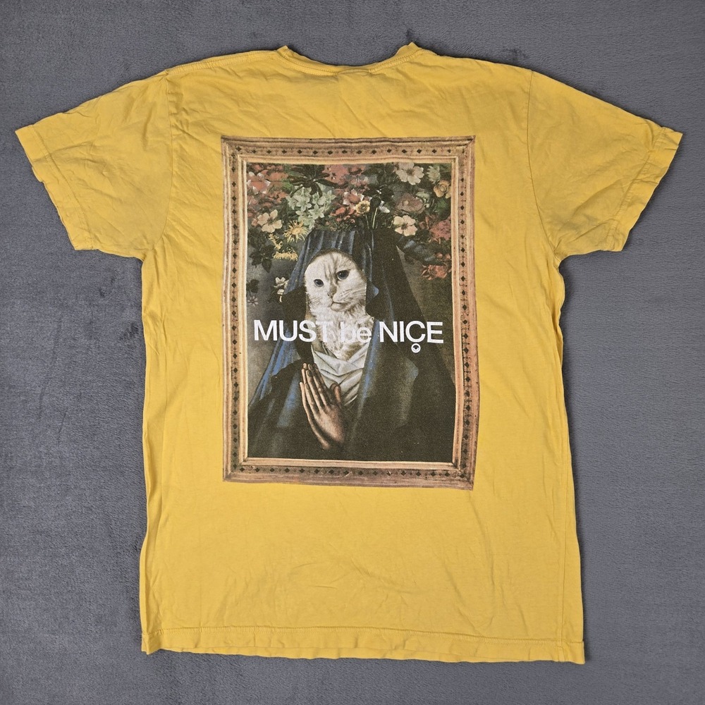 Ripndip "Must Be‎ Nice" Pocket Tee Mens Medium T Shirt Cat Art Yellow